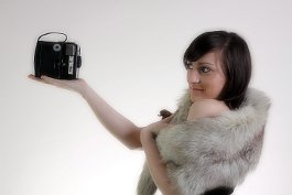 Daria  zrobię sobie zdjęcie : aparat, Rex, lis, futro, modelka